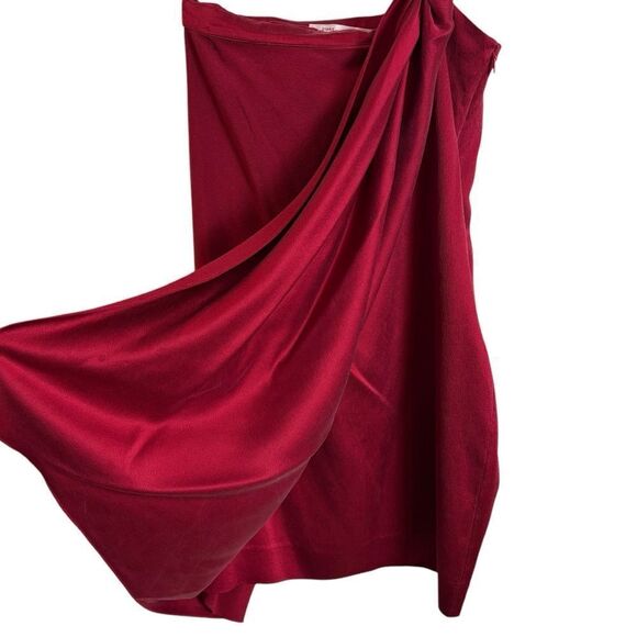 Diane Von Furstenberg Valetta Red Silk Blend Mini Dress One Shoulder Size 2 - Picture 4 of 16